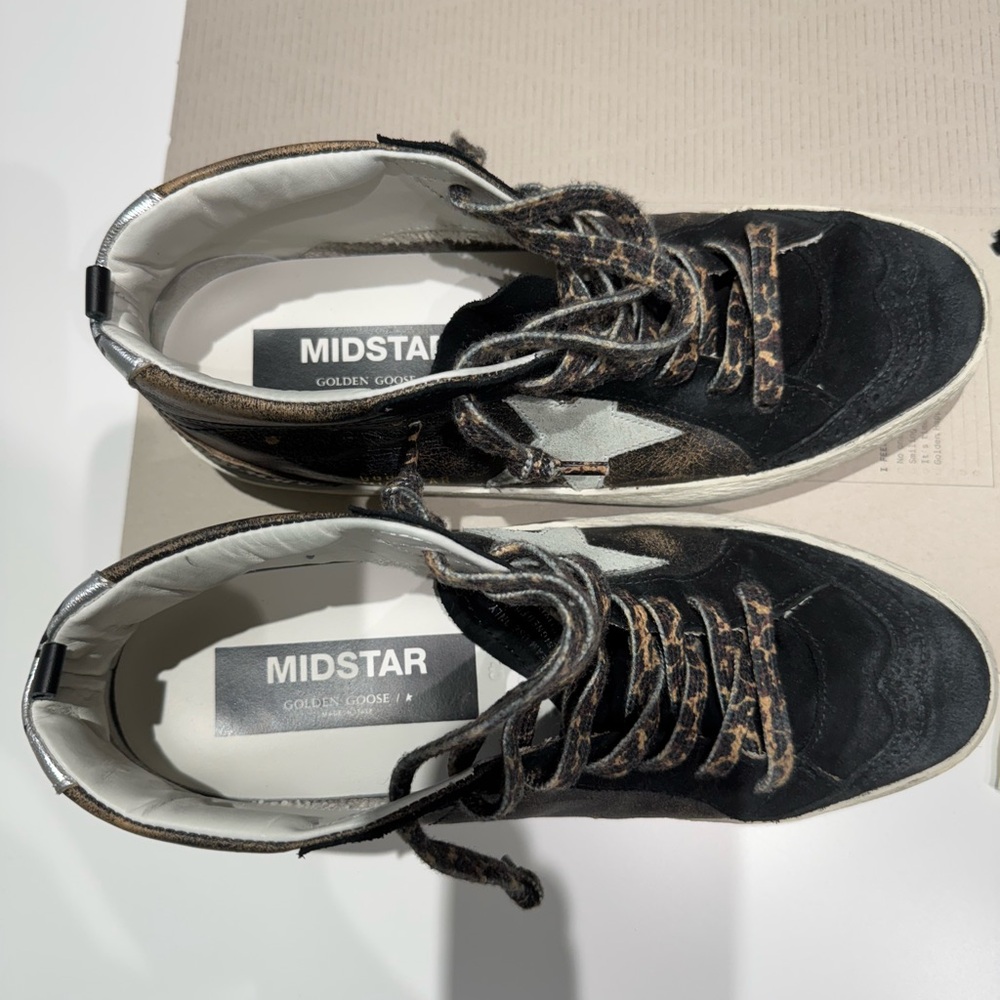 Golden Goose mid top Sneakers with Leopard Print Laces. - Picture 5 of 10